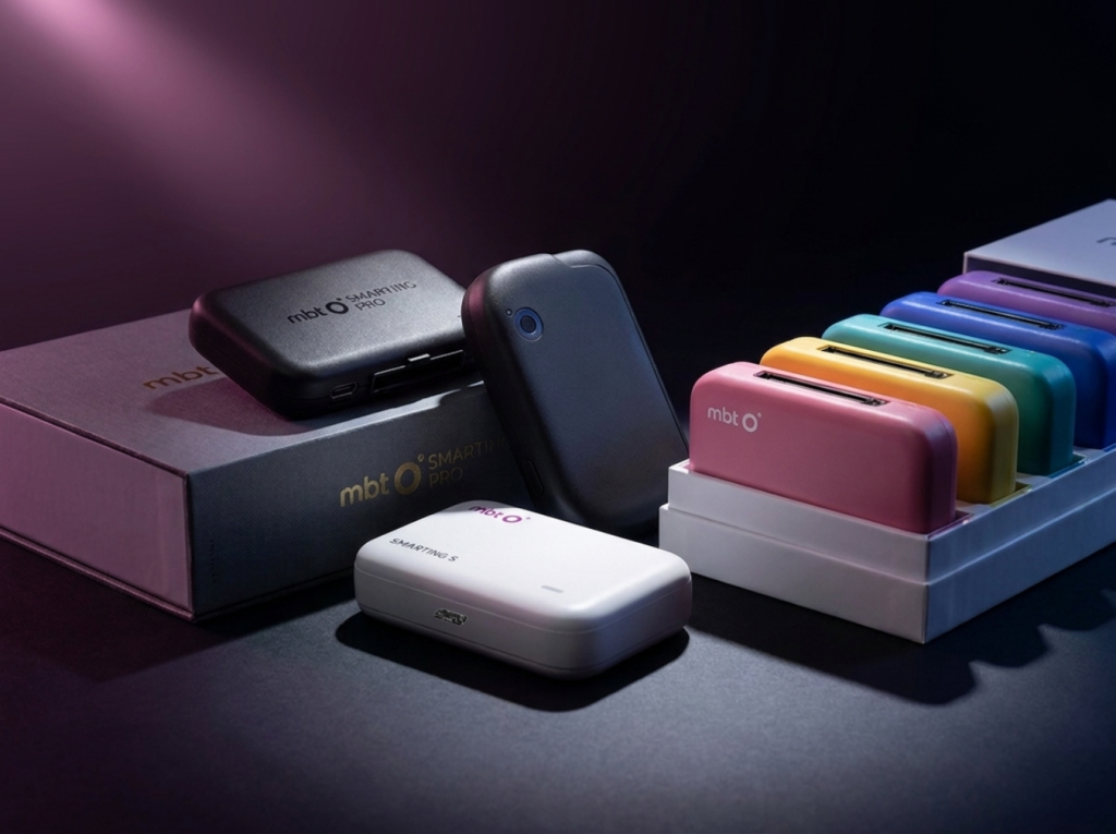mBrainTrain Smarting wireless EEG product lineup — Smarting S, Smarting PRO, Smarting PRO X, and Smarting Spectra